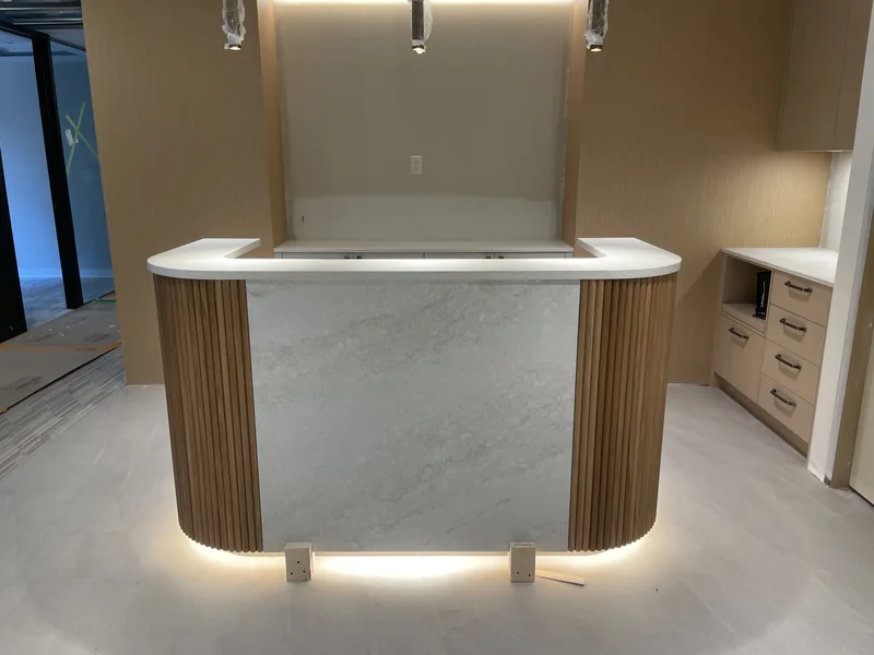 Reception counter, front view